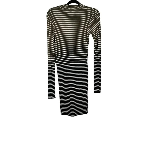 NWT ATM Dip Dye Stripe Dress Black Combo Knit Ribbed Size Small - Picture 6 of 9
